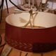 Lampe bouillotte 2 branches bronze doré abat jour tôle