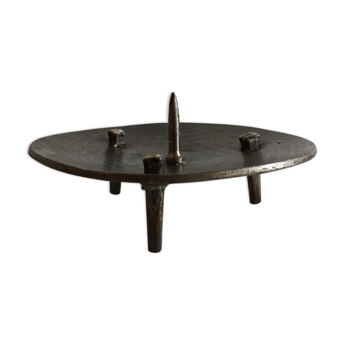 Vintage brutalist steel table bougeoir