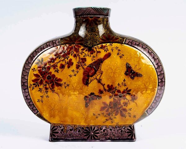 Théodore Deck (1823-1891) Vase. Japonisant en Faïence circa 1885