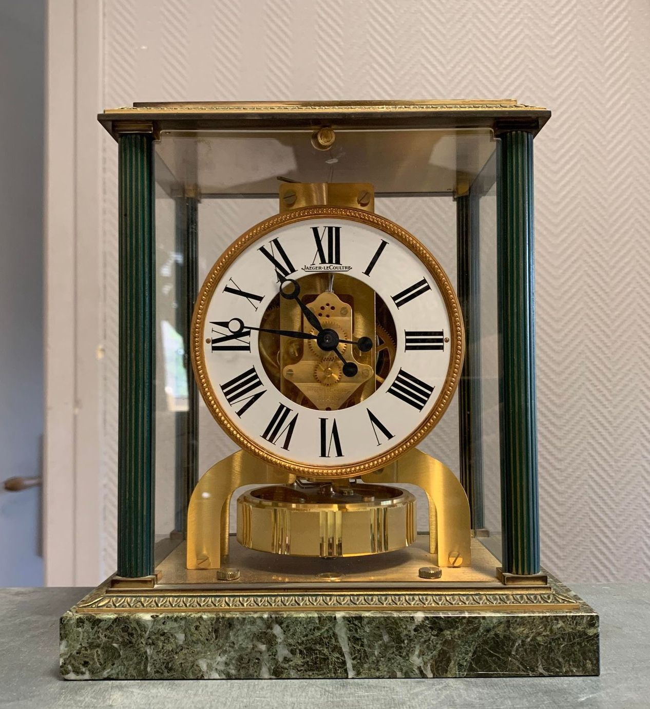 Pendule cage vers 1965 Jaeger-Lecoultre atmos modéle Vendôme
