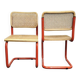 Chaise cantilever tubulaire rouge des années 80