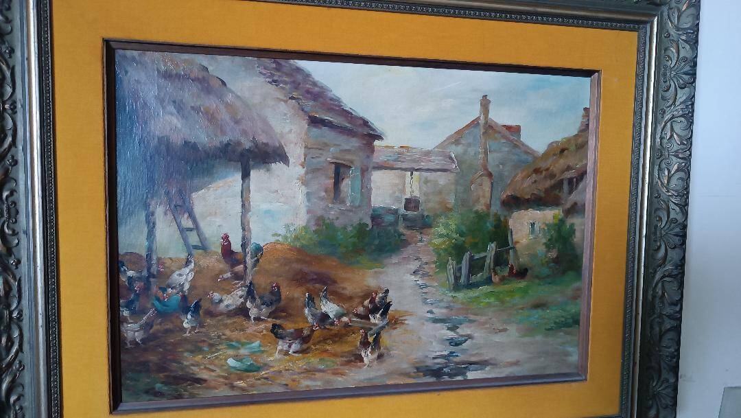 Oil painting on canvas Edmond Van Coppenolle (1846-1914) Landscape