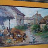 Oil painting on canvas Edmond Van Coppenolle (1846-1914) Landscape