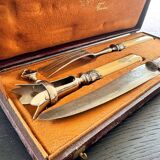 12 Robert Linzeler knives and leg of lamb set for Jules Piault Paris