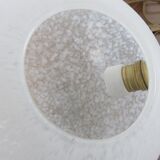 Italian pebble lamp in white speckled glass 80s