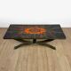 Ferlor International coffee table in brushed steel and ceramic from the 1970s.