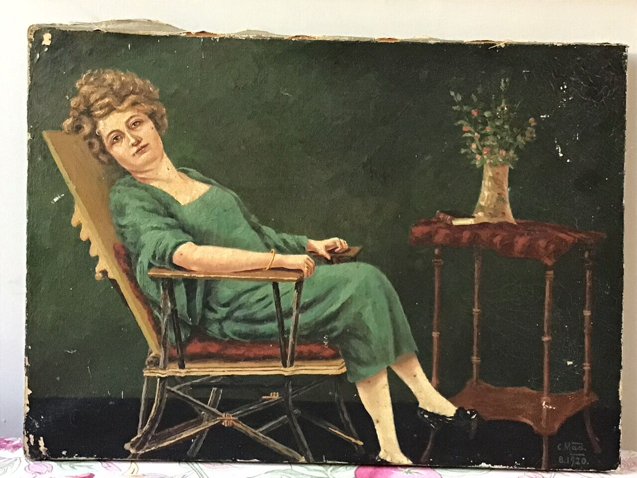 Huile sur toile 1920 l’après repas au boudoir