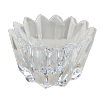 Small tulip pocket or signed crystal baguier, Scandinavian design by Jan Johanson Orrefors