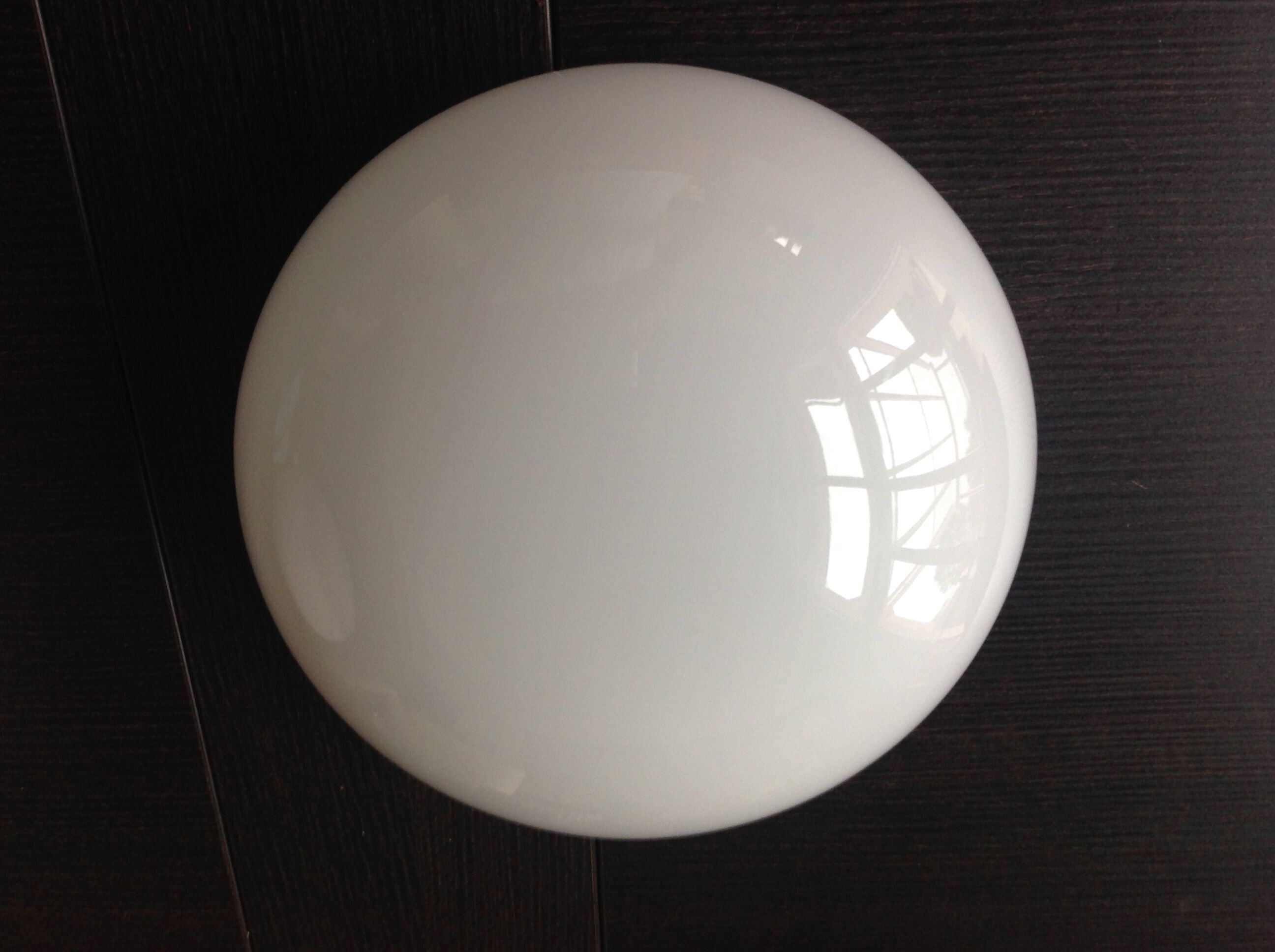 Half moon ceiling light in white opaline vintage 60s-70s