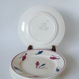 Set of 6 Givors dessert plates, Perce-Neige model, 1950