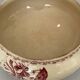 Red earthenware soup tureen, Gien factory, honeysuckle model.