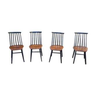 Lot of 4 vintage Scandinavian-style chairs