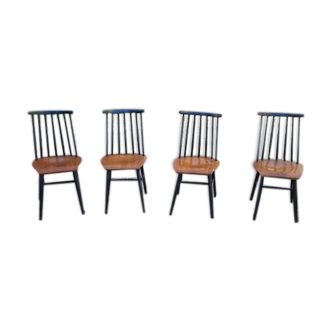 Lot de 4 chaises vintage style scandinave