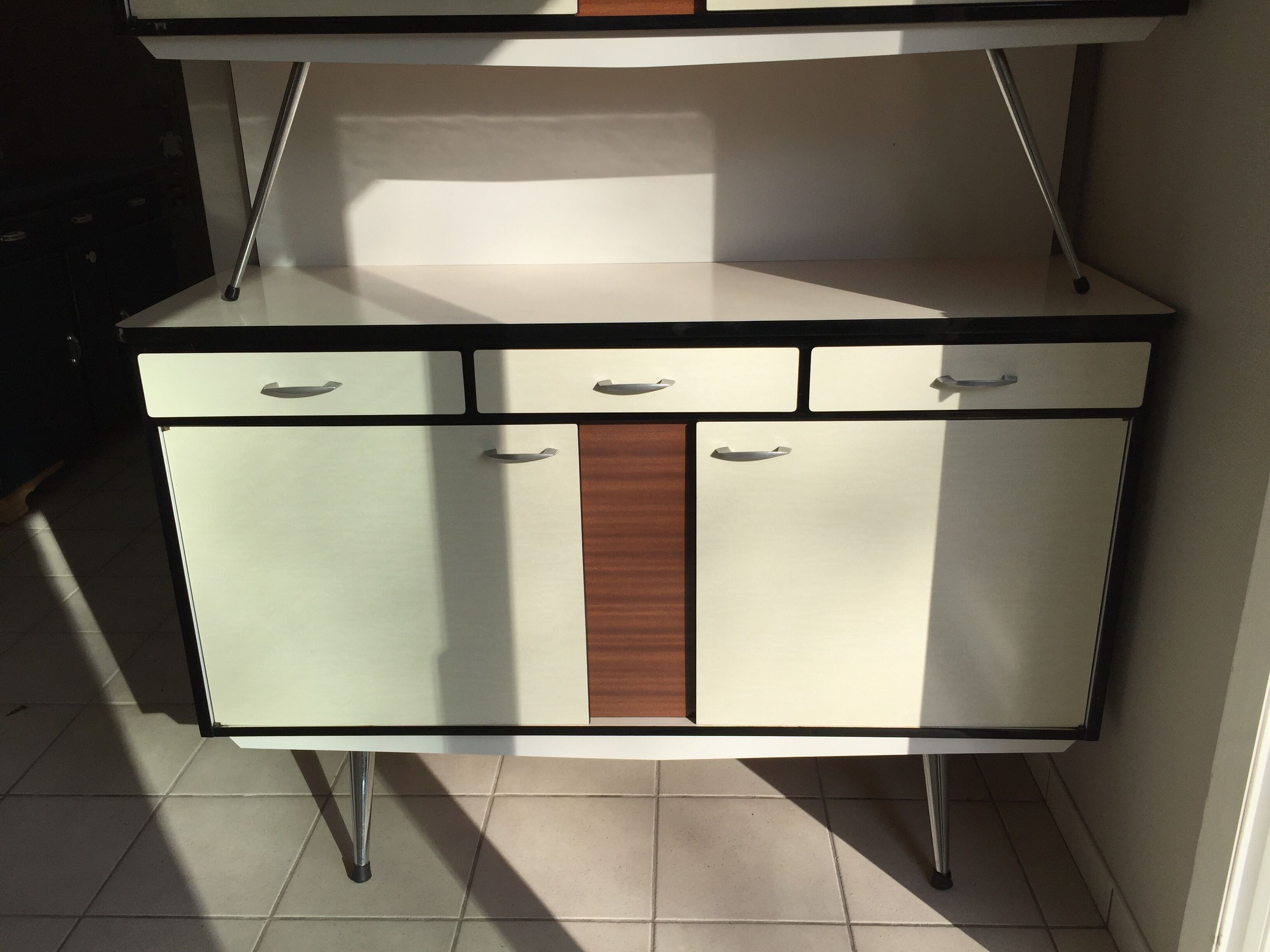 Formica vintage buffet feet compass