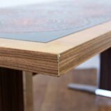 Adjustable coffee table, raise and lower system 1970