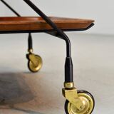 Minimalistic Paul Nagel Teak and Steel Teatrolley. Germany, 1950s