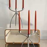 Aluminium tripod candle holders for De Bijenkorf, Netherlands 1970s