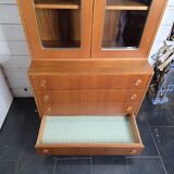 vintage 1960s bookcase/dresser with built-in chest of drawers
