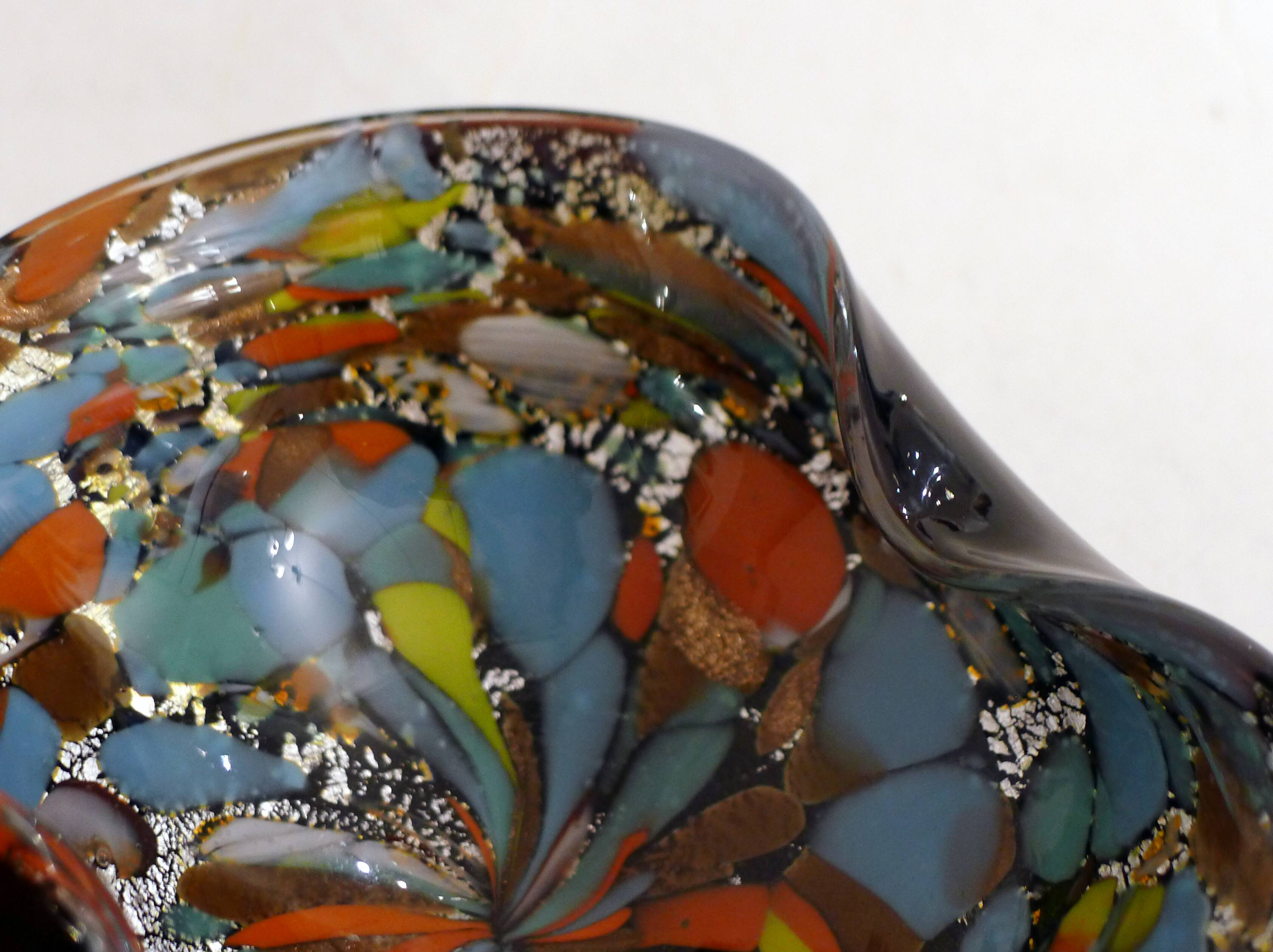 Cendrier Confettis en verre de Murano soufflé