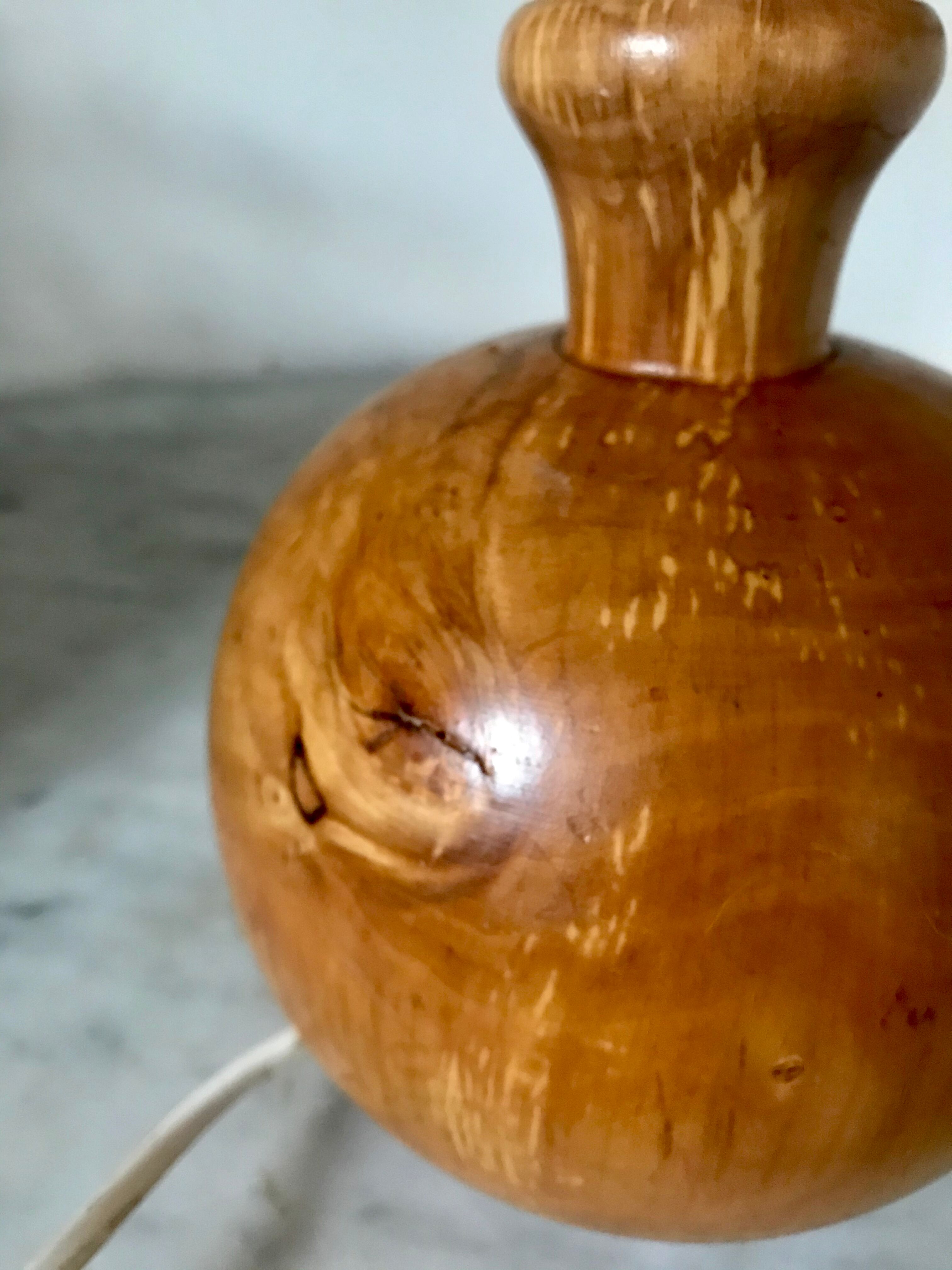 Vintage wooden ball bedside lamp