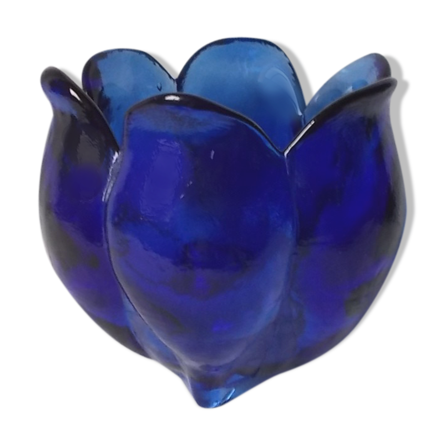 Blue glass vase