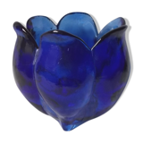 Vase en verre bleu