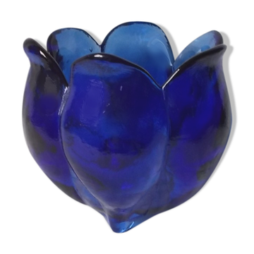 Blue glass vase
