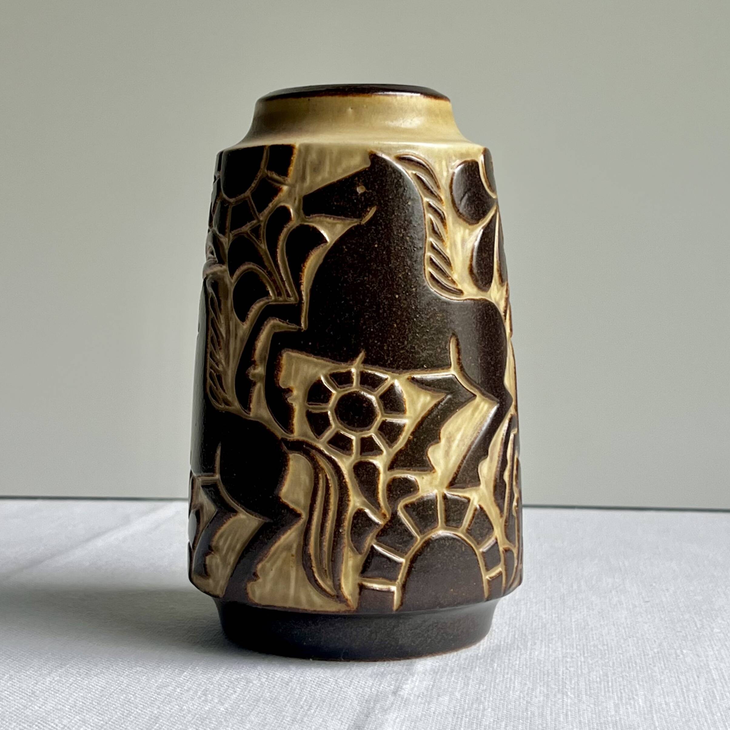 Danish Vase Brutalist Ceramic Bornholm Marianne Starck Michael Andersen