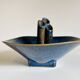 Vase céramique bleue vintage