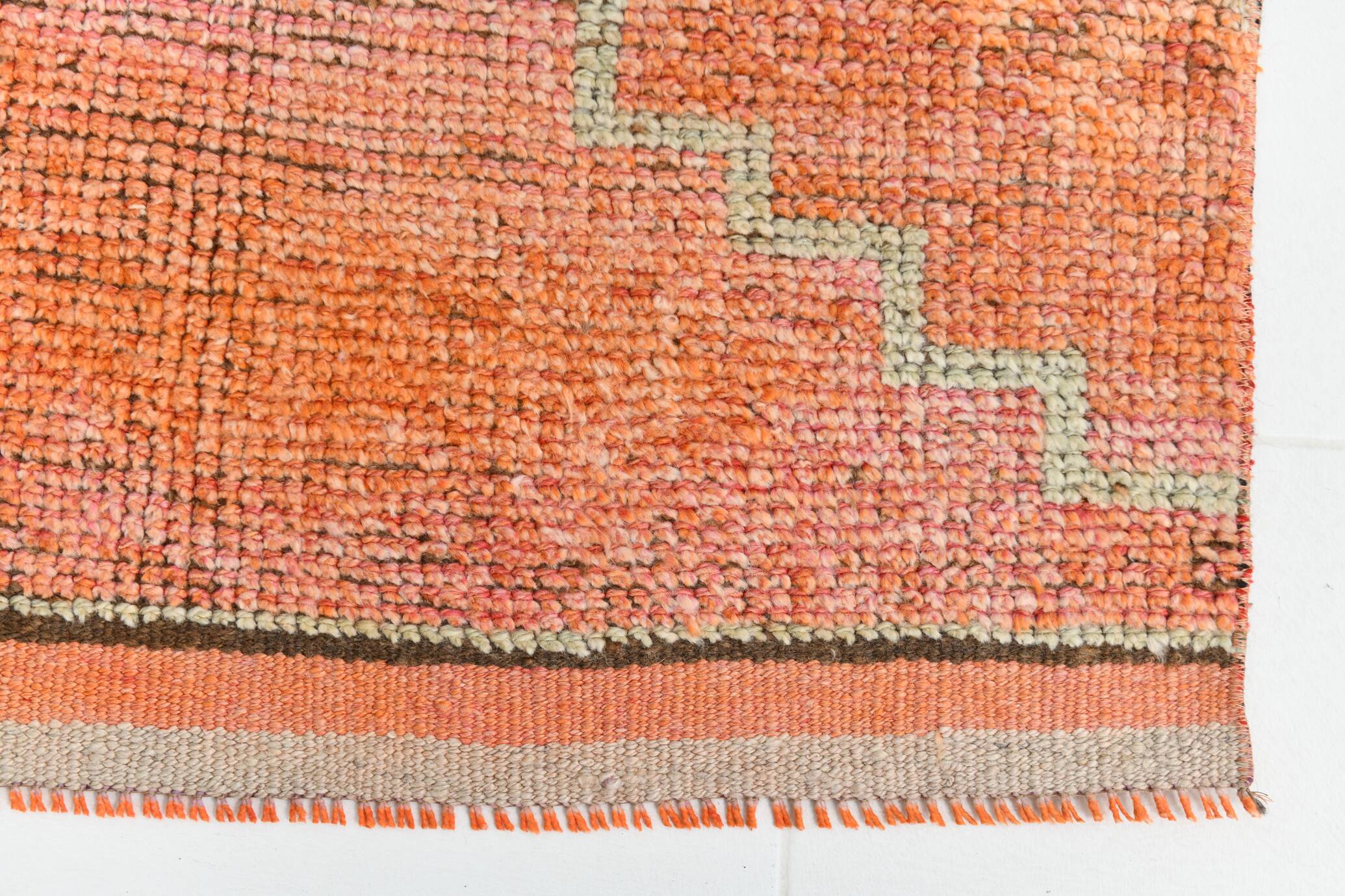 Tapis de couloir vintage orange citrouille 3x10, 91x323 cm