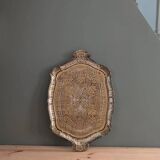 Plateau florentin doré et blanc – 49 x 33 cm