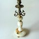 1960s onyx and brass candle holder, vintage
