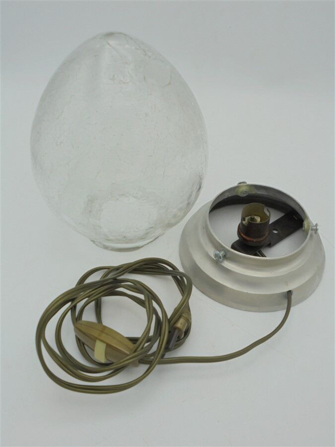 Lampe en verre craquelé