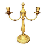 Antique Brass Gilded Candle Holder Chandelier Louis XVI Style