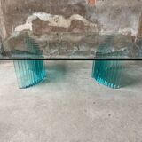 Blue tinted glass coffee table an80