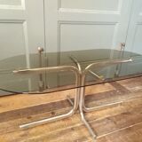 Glass and chrome coffee table 1970