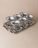 Silver-tone Stainless Steel Vintage Drinking Set for 6 with Tray, 1970s Italian Minimalist Design