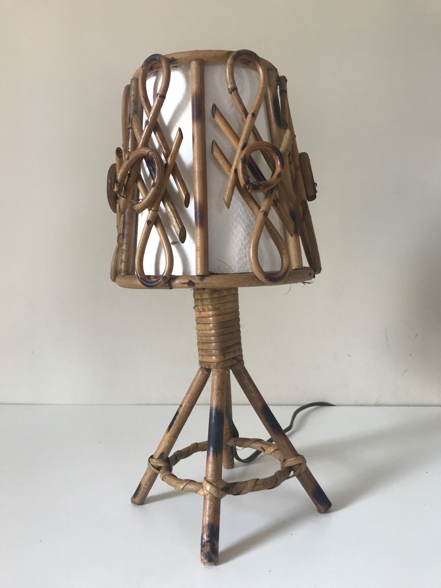 Vintage rattan lamp years 60
