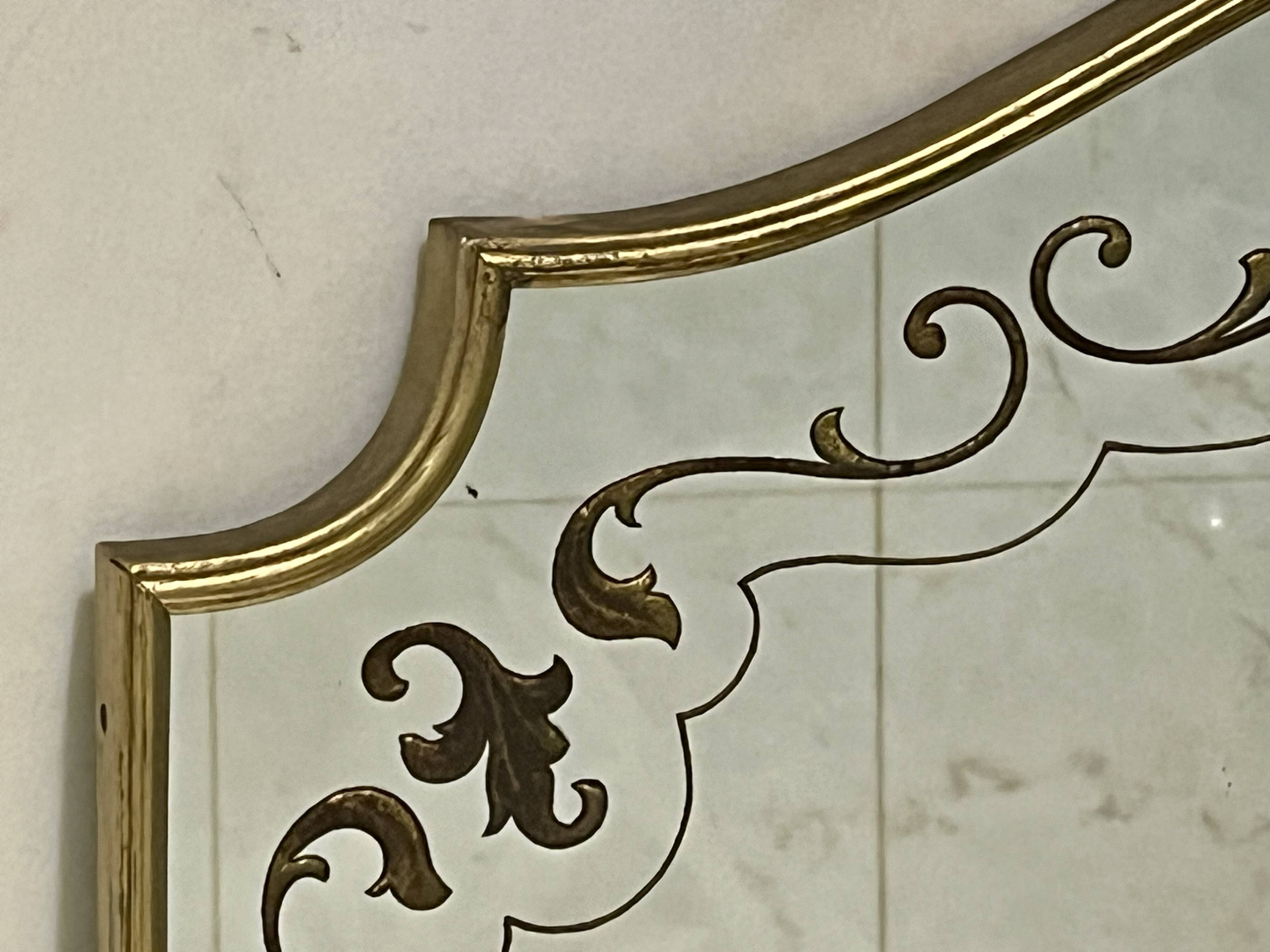 Large antique gold mirror - Empire style - Mercury