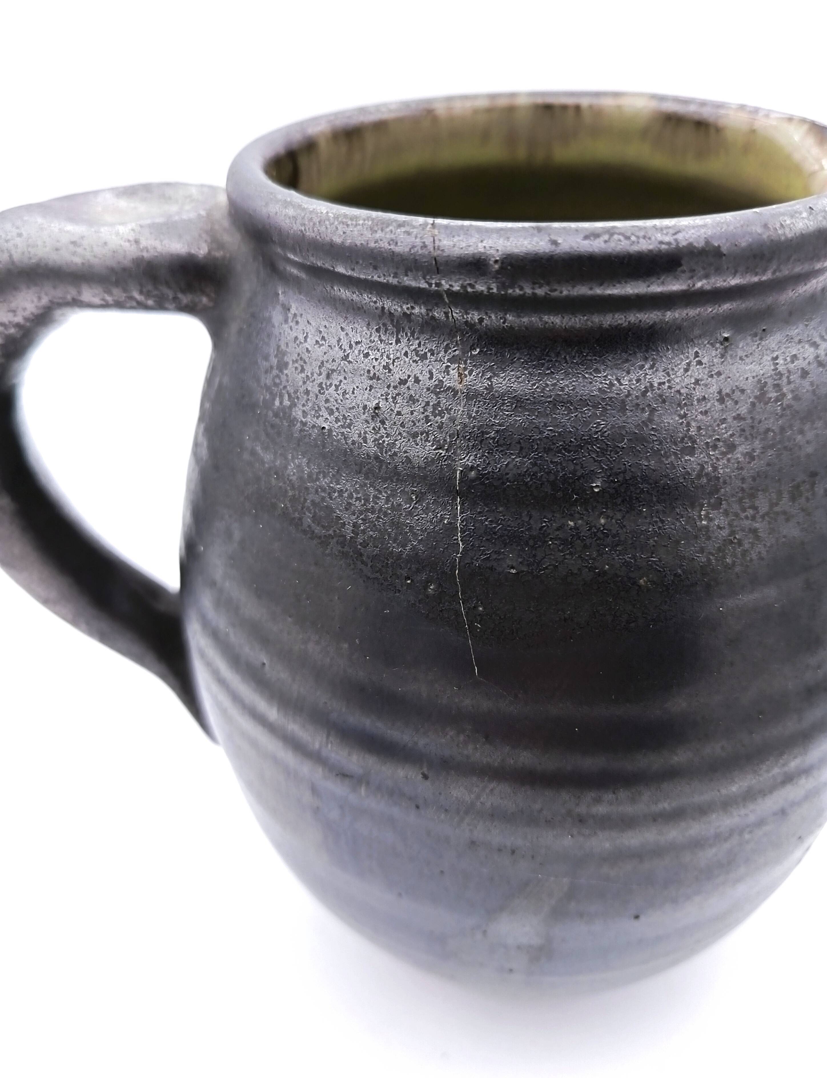 Stoneware pitcher signed Marc Drillon, Saint-Amand-en-Puisaye