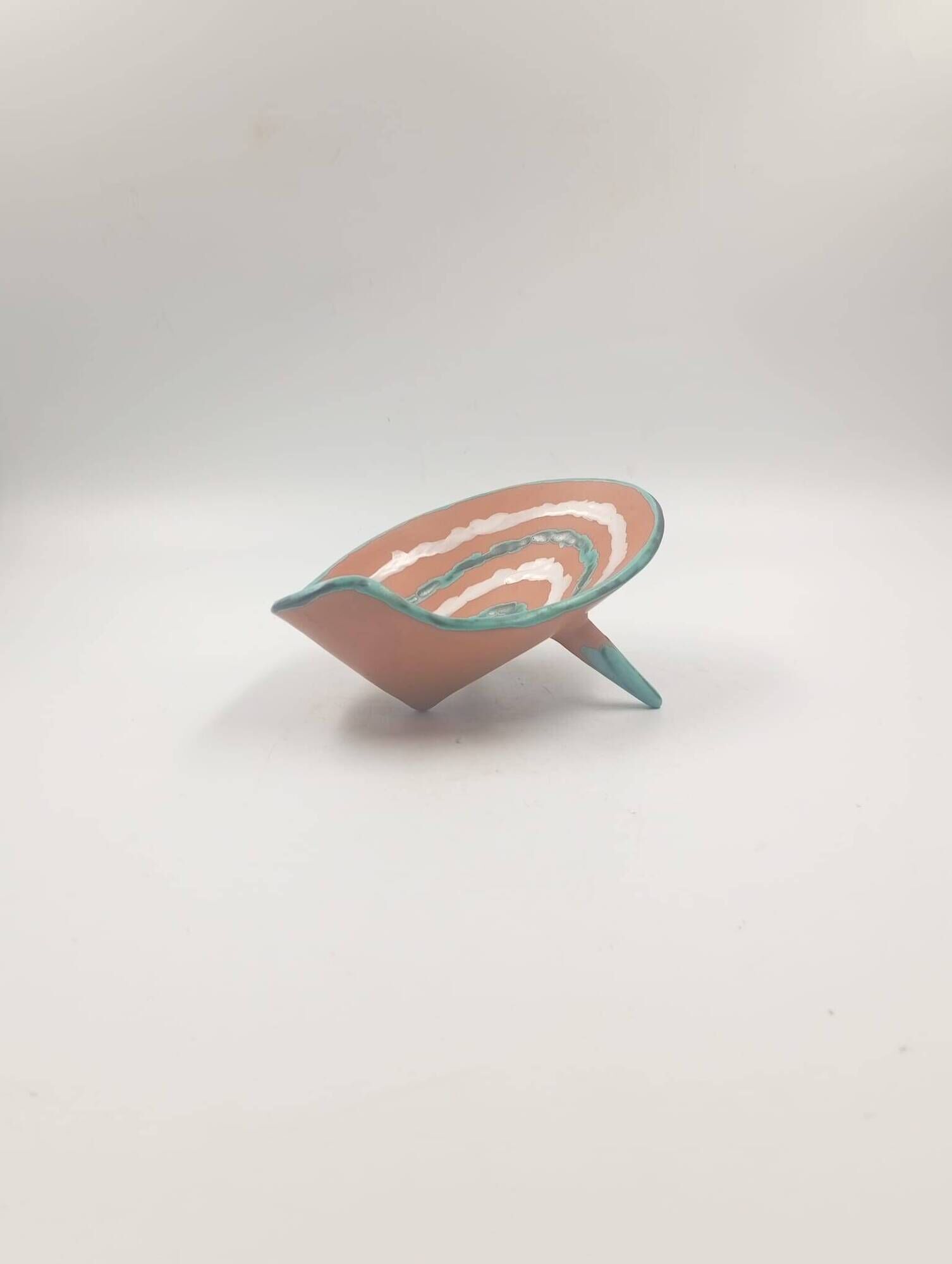 Vintage Ceramic Tripod Bowl Gabriel Fourmaintraux Desvres France 50