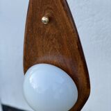 Vintage italian double lamp on a organic oak wood base