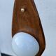 Vintage italian double lamp on a organic oak wood base