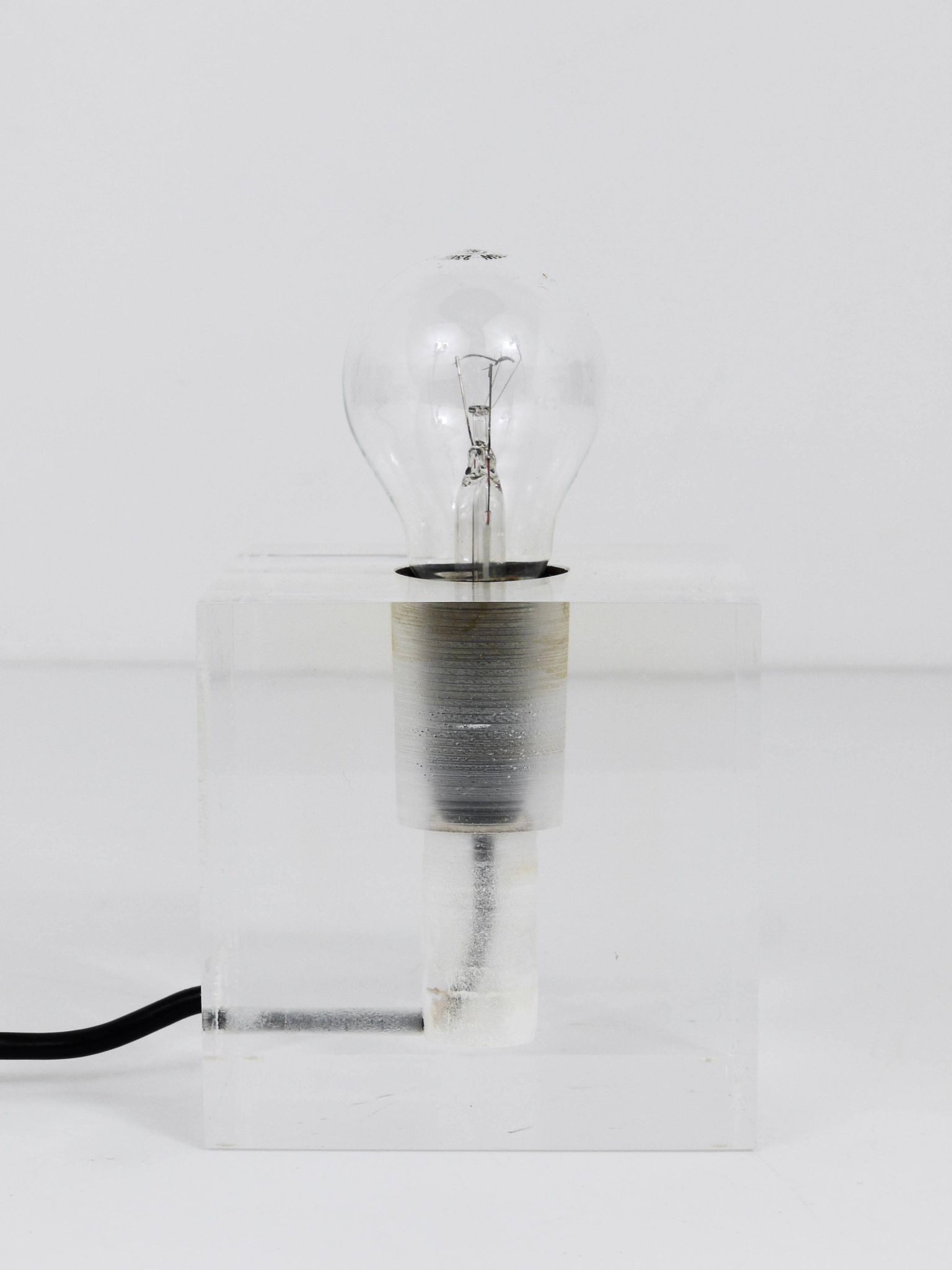 Cubic table or postmodern accent lamp in lucite, Italy, 1970s