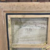 Oil on canvas by R. Caillaux (1904-1989) "Race Horses"