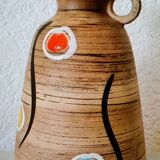 Blumenkrug ceramic flower vase with colorful points 50er years ceramics