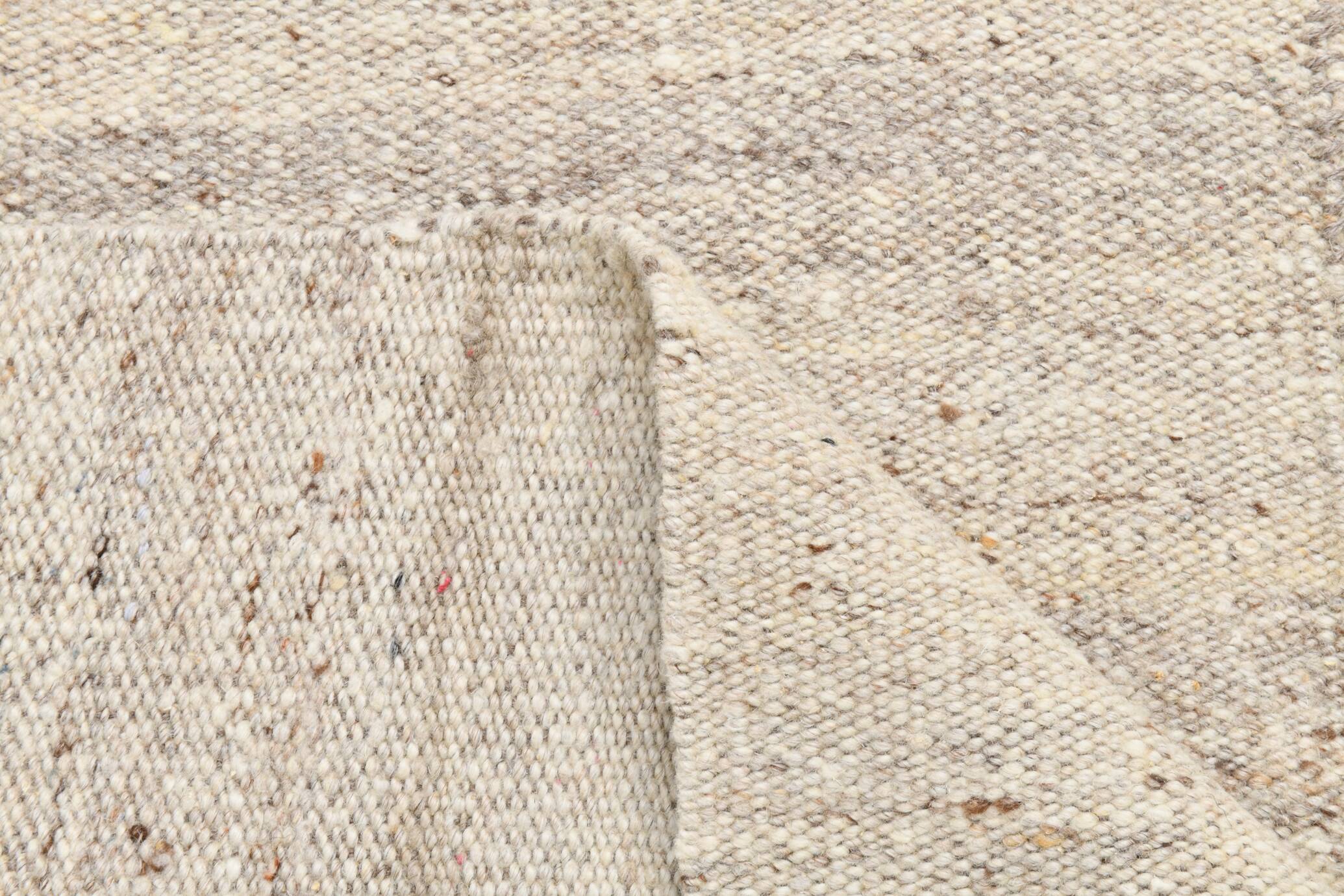 Beige & Brown Kilim Runner Rug, 95x257Cm