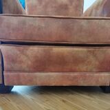 Pair of restored club armchairs, 50s