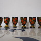 6 Wooden coquetiers Khokhloma