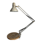Vintage 1970s Ledu architect's lamp in pearl grey for office - 80cm